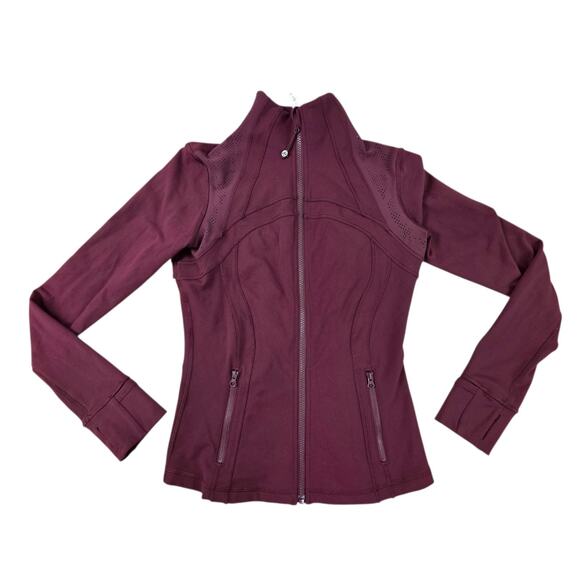 Lululemon Define Jacket (Exhale) Bordeaux Red Size 6 Rare Lace Mesh Back - Picture 1 of 8